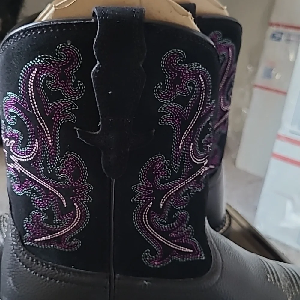Ariat Women's Black and Purple Heeled Boots - Picture 6 of 6
